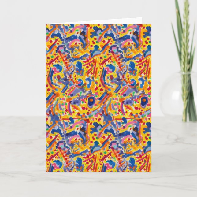 Bold Colourful Abstract Pattern Blank Card (Front)