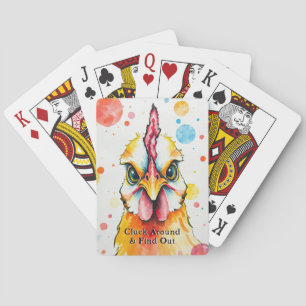 Bold & Colourful Chicken Art Whimsical Farm Funny Playing Cards