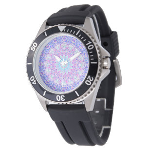 Bold Colourful Eclectic Groovy Boho Hippie Mandala Watch