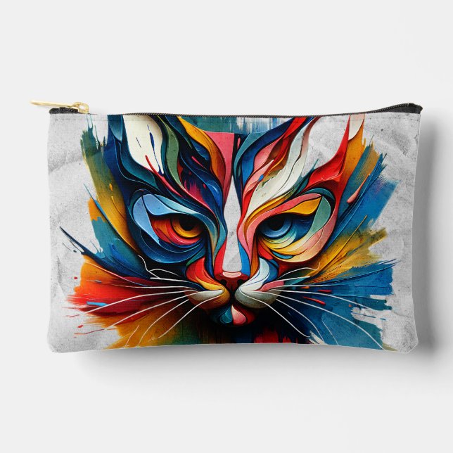 Bold & Colourful Feline - Zipper Pouch (Front)
