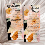 Bold Colourful Floral | Black Wedding Program<br><div class="desc">This bold colourful floral | black wedding program will go wonderfully with your bright modern botanical wedding. The large watercolor blush pink, burnt orange, dusty rose flowers, and glimpses of peaches or apricot within the greenery give this design a vibrant, elegant boho garden feel. The unique design has a romantic...</div>