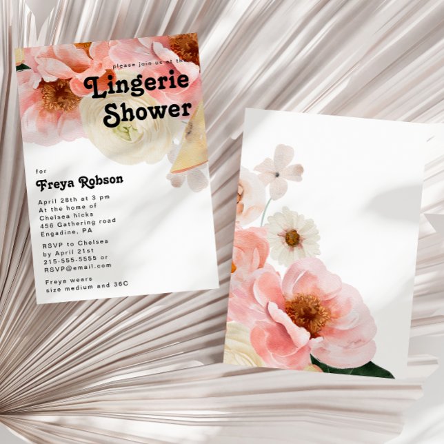 Bold Colourful Floral | Lingerie Shower Invitation (Creator Uploaded)