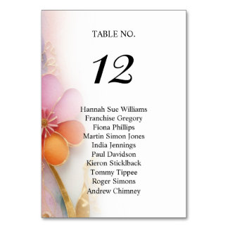 Bold Colourful Floral Placement Card