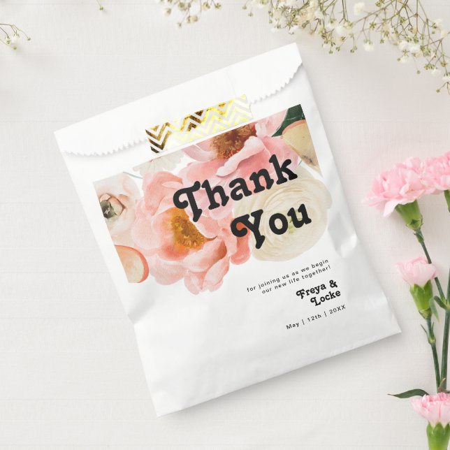 Bold Colourful Floral | Thank You Favour Bag (Sealed)