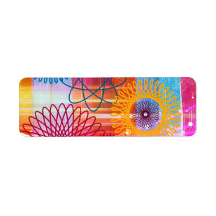 Bold Colourful Funky Spirographs and Stripes