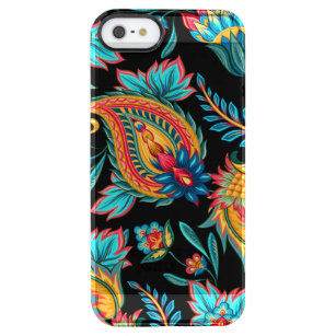 Bold Colourful Hand Drawn Floral Paisley Clear iPhone SE/5/5s Case