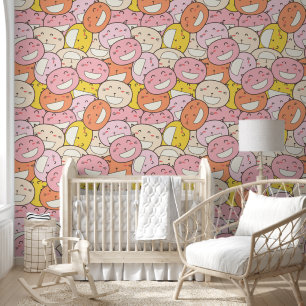 Bold Colourful Kawaii Cats Removable Wallpaper