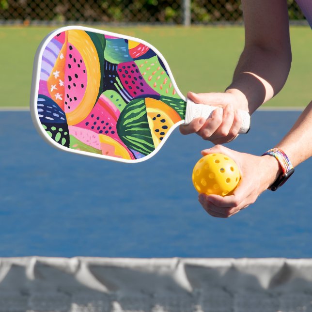 Bold Colourful Melon Summer Fruits Painting Pickleball Paddle (Insitu)