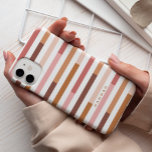 Bold Colourful Modern Stripes Case-Mate iPhone Cas Case-Mate iPhone 14 Pro Case<br><div class="desc">Bold stripes in pink,  blush,  clay,  brown,  tan,  rust and terracotta. This phone case is stylish and modern,  featuring your name or personalized message.</div>