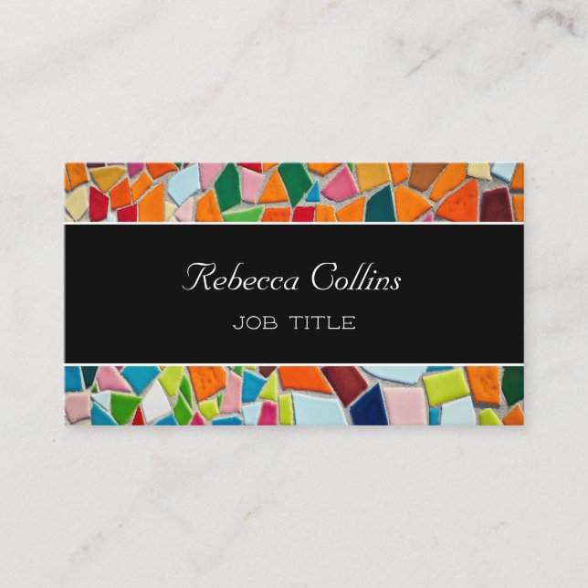 Bold Colourful Mosaic Tiles Business Card (Front)
