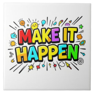 Bold colourful motivational quote tile
