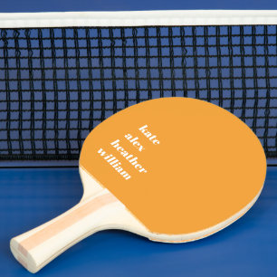 Bold Colourful Orange Green Summer Family Names Ping Pong Paddle