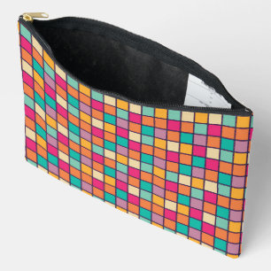 Bold Colourful Patchwork Accessory Pouch
