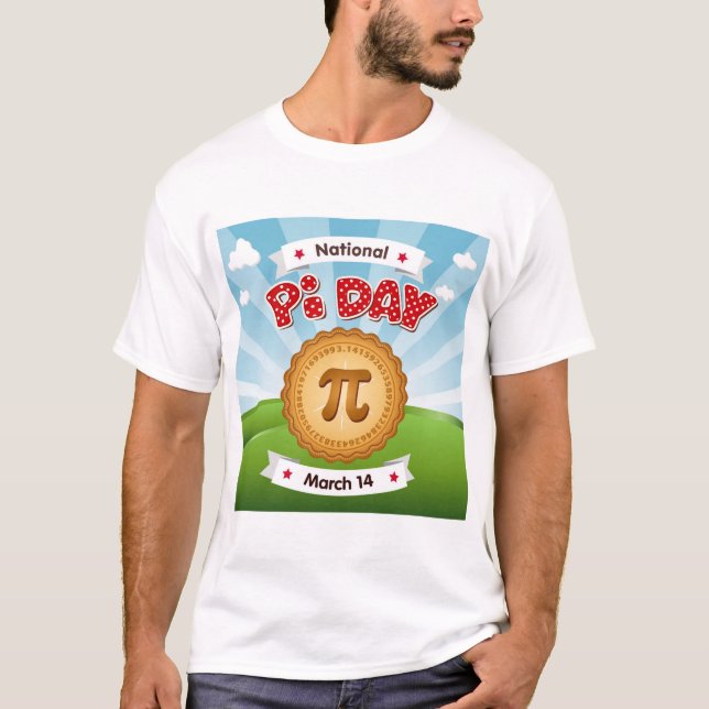 Bold, Colourful Pi Day T-Shirt (Front)