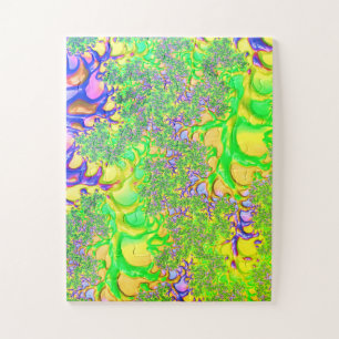 Bold Colourful Psychedelic Funky Acid Trip Fractal Jigsaw Puzzle