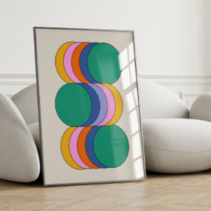 Bold Colourful Retro Aesthetic Unique Geometric Ar Poster
