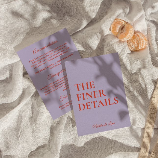 Bold colourful Retro Funky Modern Wedding Details Enclosure Card (Creator Uploaded)