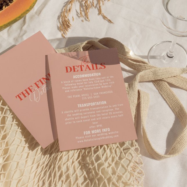 Bold colourful Retro Funky Modern Wedding Details  Enclosure Card (Creator Uploaded)