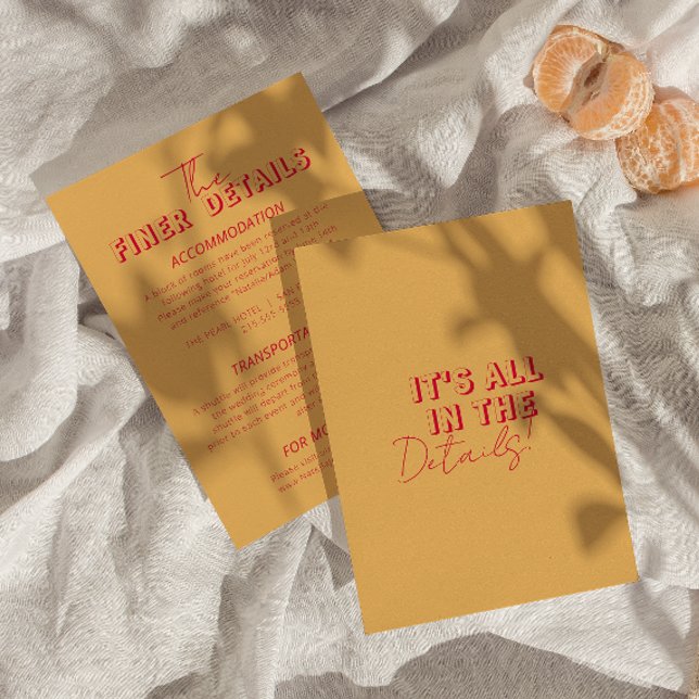 Bold colourful Retro Funky Modern Wedding Details  Enclosure Card (Creator Uploaded)