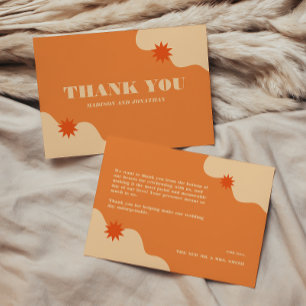 Bold & Colourful Retro Summer Wedding Thank You Card