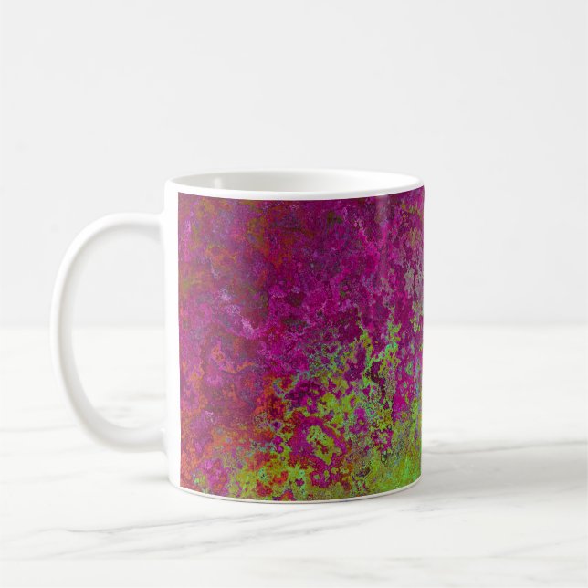 Bold, Colourful, Splatter Paint, Grunge Abstract Coffee Mug (Left)