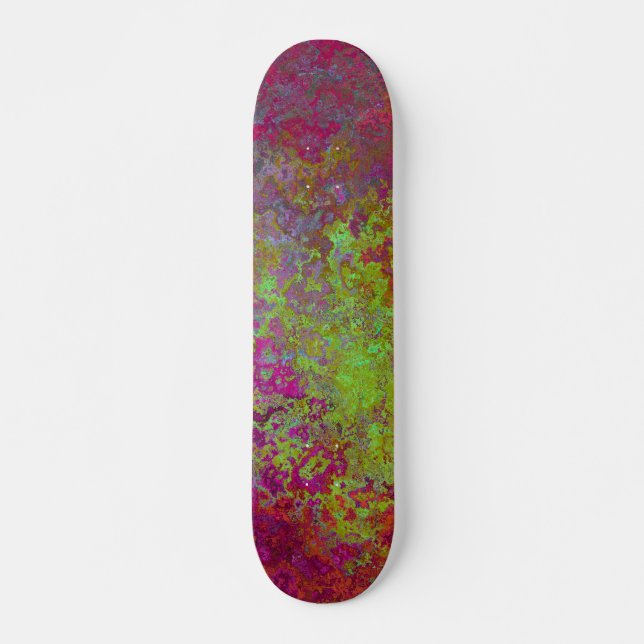 Bold, Colourful, Splatter Paint, Grunge Abstract Skateboard (Front)