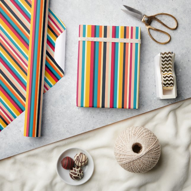 Bold & Colourful Striped Wrapping Paper (Crafts)