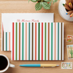 Bold Colourful Stripes Pre-Addressed  Envelope
