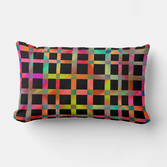 bold colourful throw pillow abstract art pattern (Front)