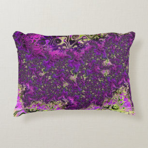 Bold Colourful Trippy Groovy Funky Fractal Art Accent Pillow
