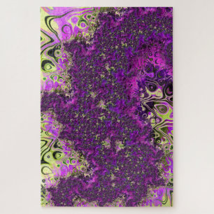 Bold Colourful Trippy Groovy Funky Fractal Art Jigsaw Puzzle