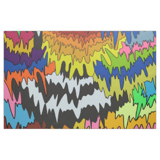 Bold Colourful Wavy Stripes Retro Y2K Pattern Fabric
