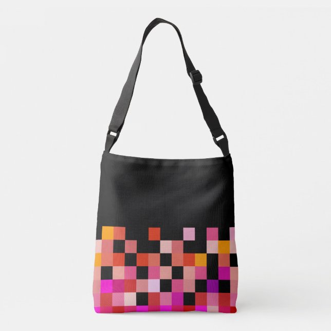 Bold colours, fine graphic design crossbody bag (Back)