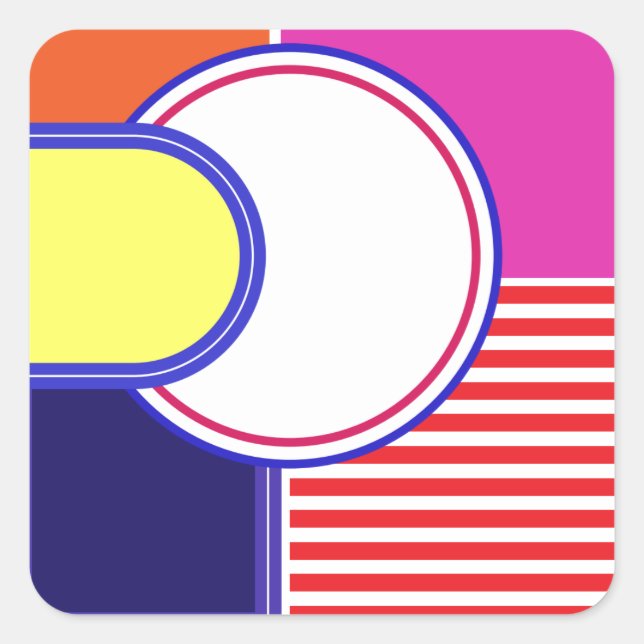 Bold colours, fine graphic design square sticker (Front)