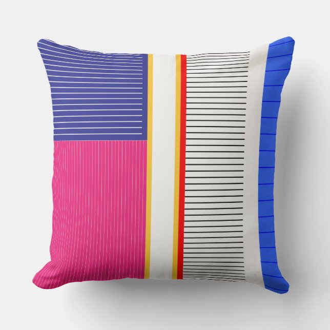 Bold colours, fine graphic design throw pillow (Front)