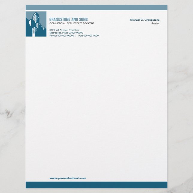 Bold Commercial Real Estate Letterhead (Front)