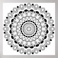 Bold Contrast Ring Mandala with Petal Layers Art