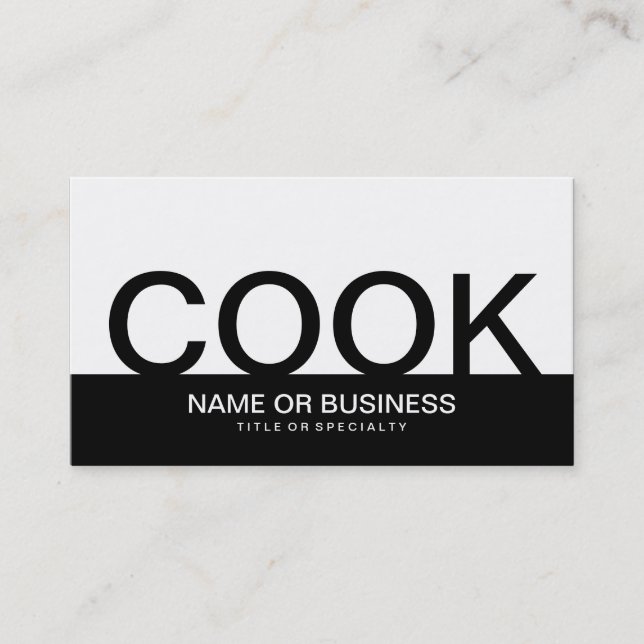 bold COOK (colour customizable) Business Card (Front)