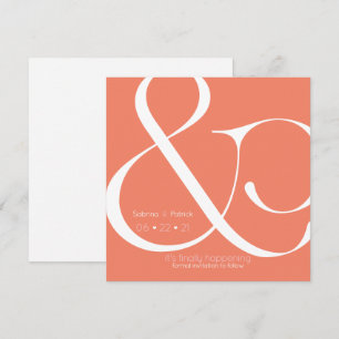BOLD Coral Ampersand Save the Date Invitation