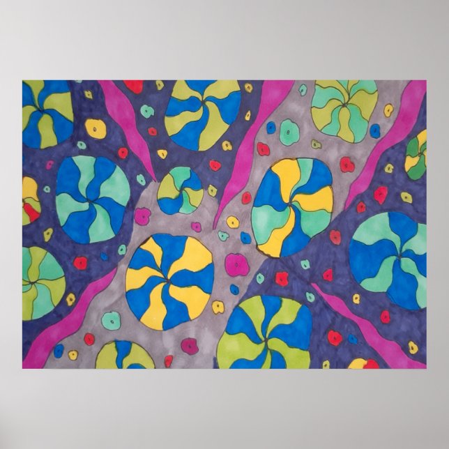 Bold Cosmic Candies Art Poster (Front)