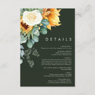 Bold Country Sunflower   Dark Green Details Enclosure Card