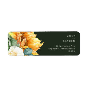 Bold Country Sunflower  Dark Green Return Address