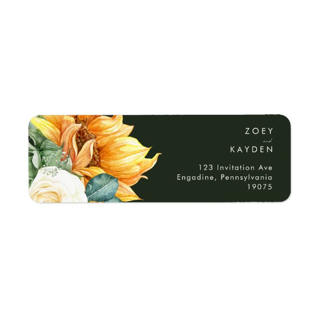 Bold Country Sunflower| Dark Green Return Address (Front)