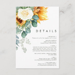 Bold Country Sunflower Details Enclosure Card
