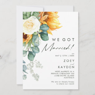Bold Country Sunflower Elopement Announcement