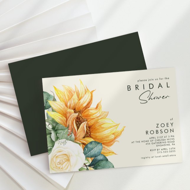 Bold Country Sunflower Light Yellow Bridal Shower Invitation (Creator Uploaded)