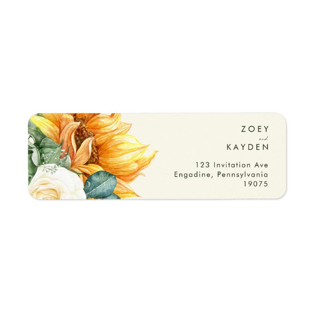 Bold Country Sunflower Light Yellow Return Address (Front)