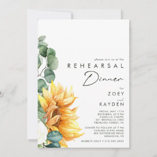 Bold Country Sunflower   Rehearsal Dinner Invitati Invitation