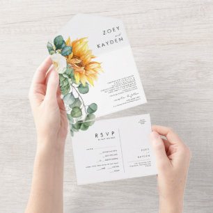 Bold Country Sunflower   Seal And Send All In One Invitation