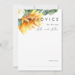 Bold Country Sunflower | Wedding Advice Card<br><div class="desc">This bold country sunflower | wedding advice card is perfect for your simple classic boho summer backyard barn wedding. Design features a bouquet of vintage watercolor yellow gold and rustic orange sunflowers, elegant modern sage green eucalyptus greenery, and a white ivory rose. The design is ideal for a casual outdoor...</div>